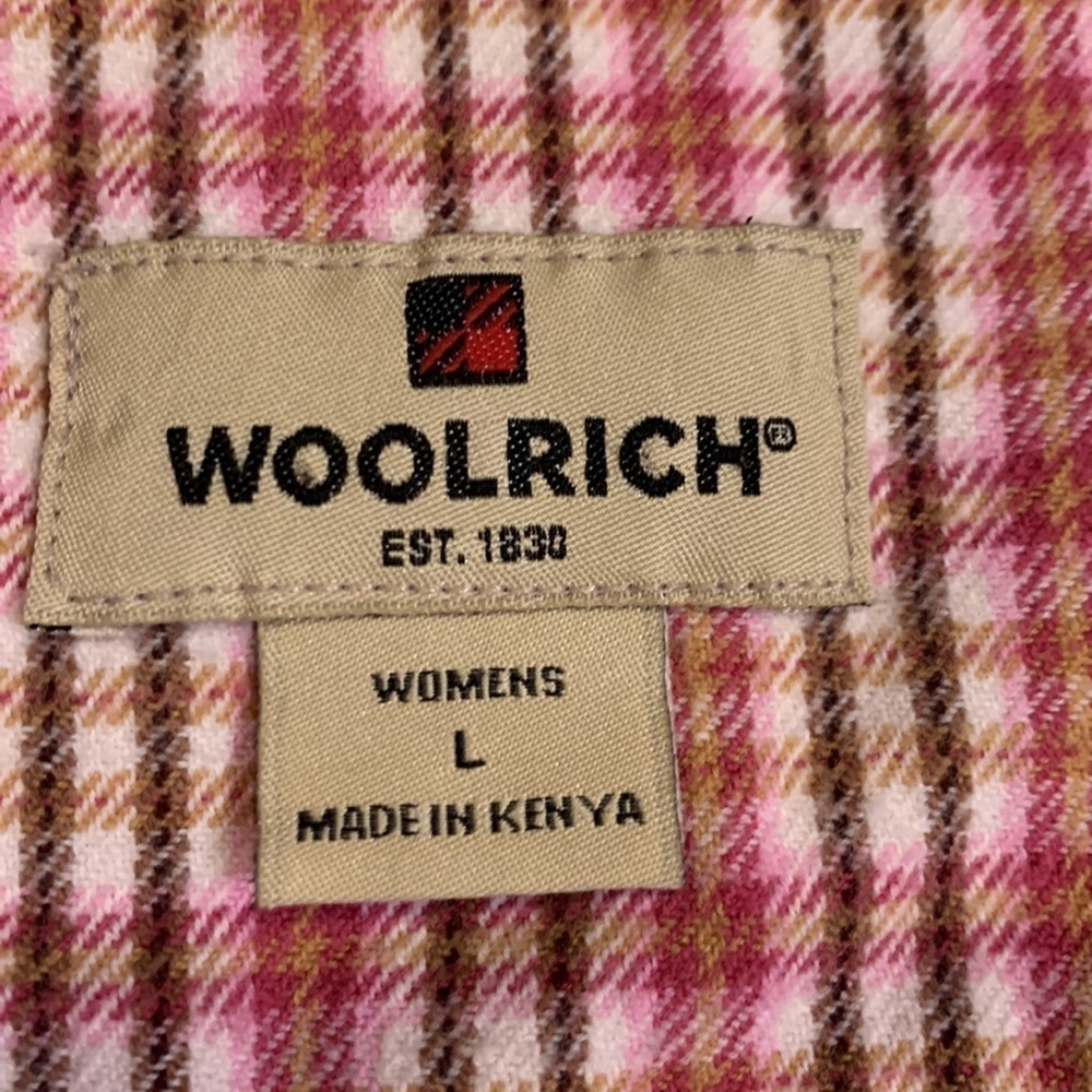 Woolrich cotton flannel plaid button front shirt L - Picture 3 of 7